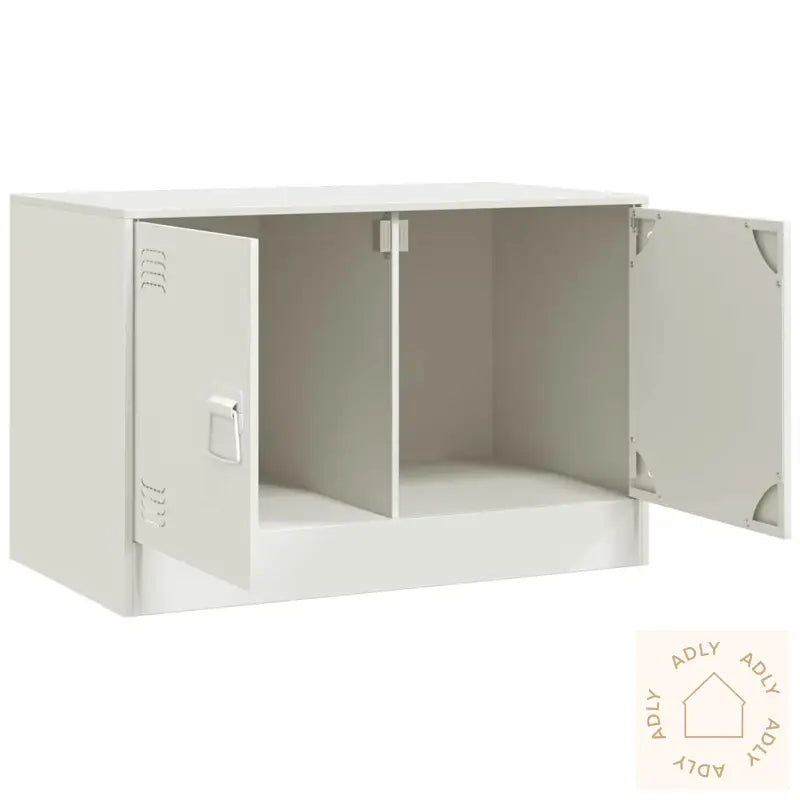 Tv-Benker 2 Stk Hvit 67X39X44 Cm Stål