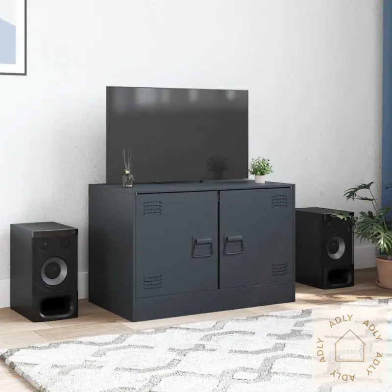Tv-Benk Antrasitt 67X39X44 Cm Stål