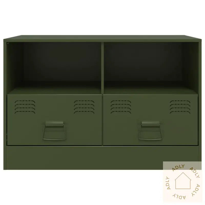 Tv-Benker 2 Stk Olivengrønn 67X39X44 Cm Stål