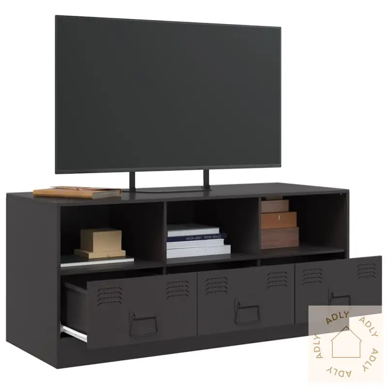 Tv-Benk Svart 99X39X44 Cm Stål