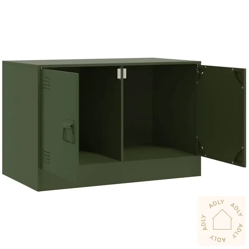 Tv-Benker 2 Stk Olivengrønn 67X39X44 Cm Stål