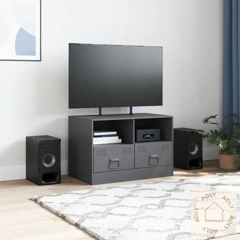 Tv-Benk Antrasitt 67X39X44 Cm Stål