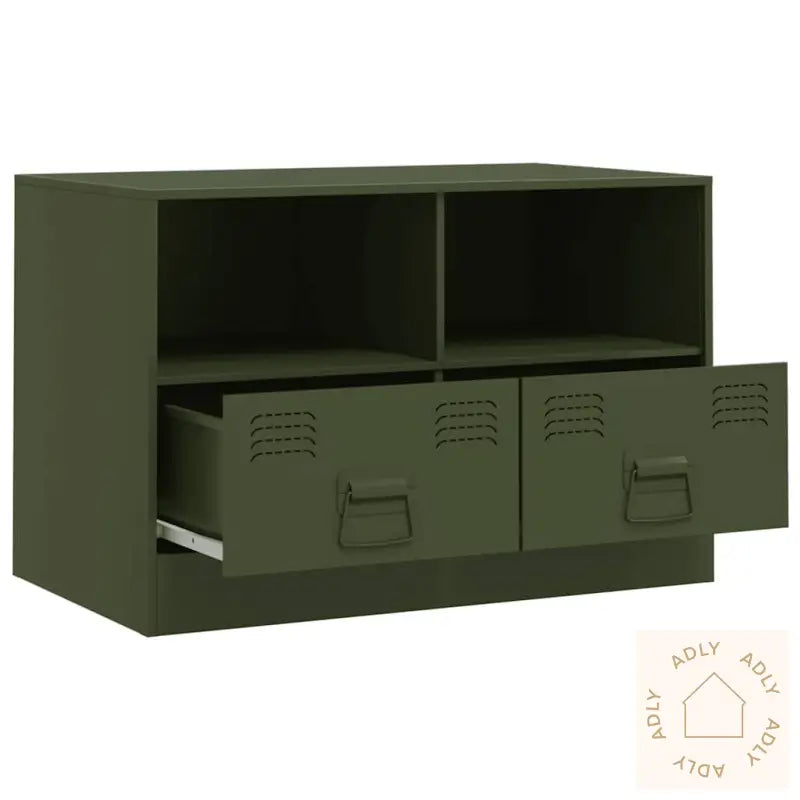 Tv-Benker 2 Stk Olivengrønn 67X39X44 Cm Stål