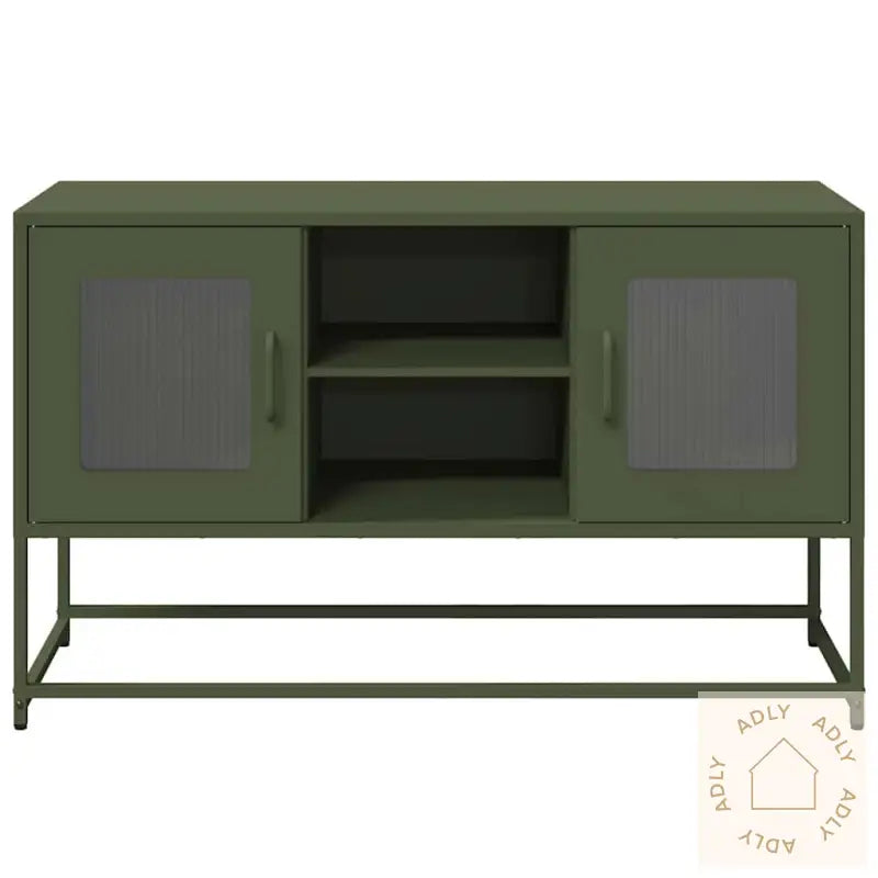 Tv-Benk Olivengrønn 100,5X39X60,5 Cm Stål