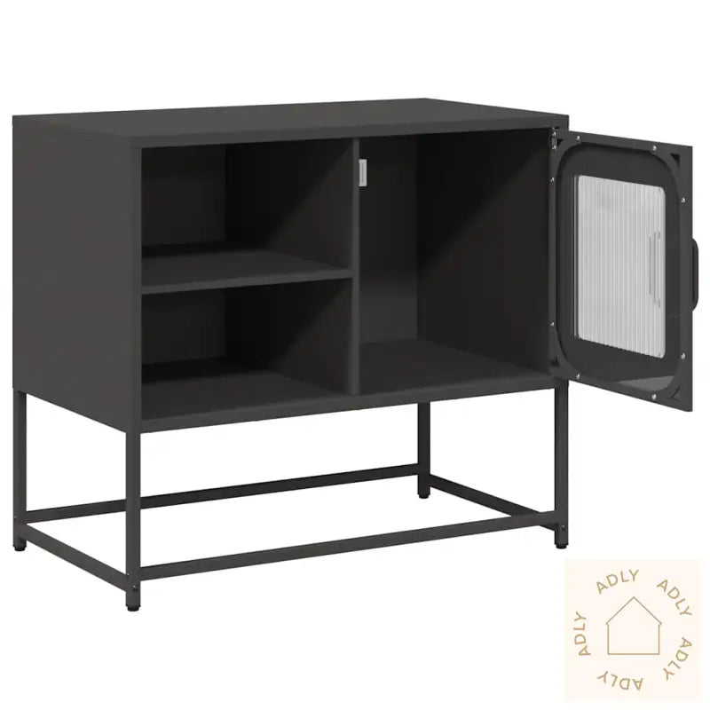 Tv-Benk Svart 68X39X60,5 Cm Stål