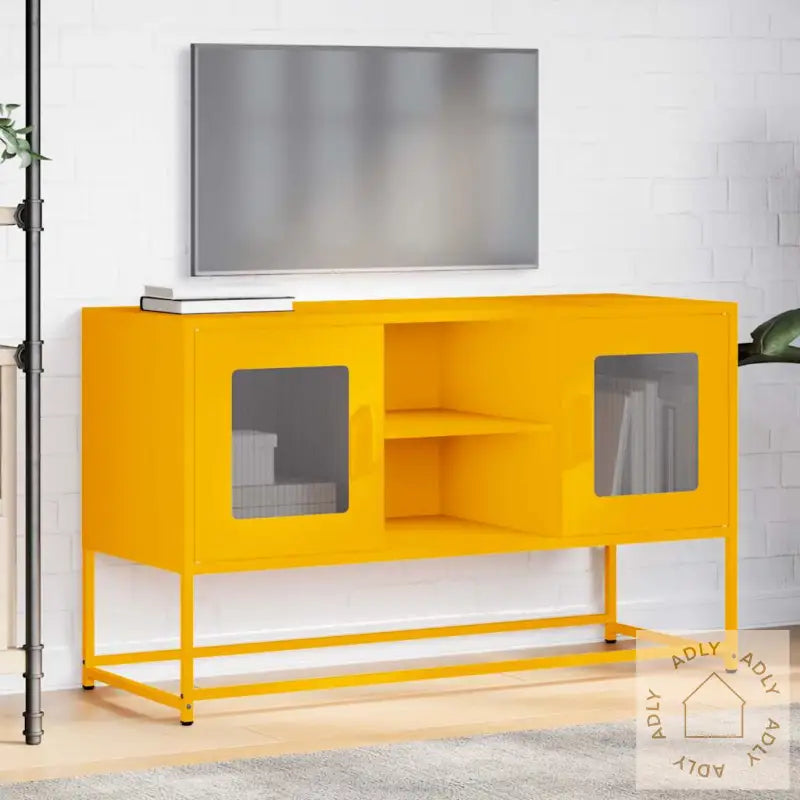 Tv-Benk Sennepsgul 100,5X39X60,5 Cm Stål