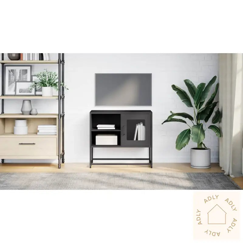 Tv-Benk Svart 68X39X60,5 Cm Stål