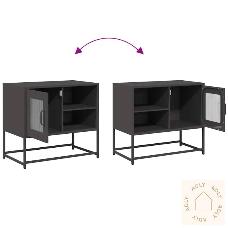Tv-Benk Svart 68X39X60,5 Cm Stål