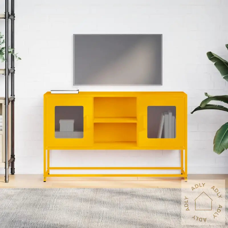 Tv-Benk Sennepsgul 100,5X39X60,5 Cm Stål