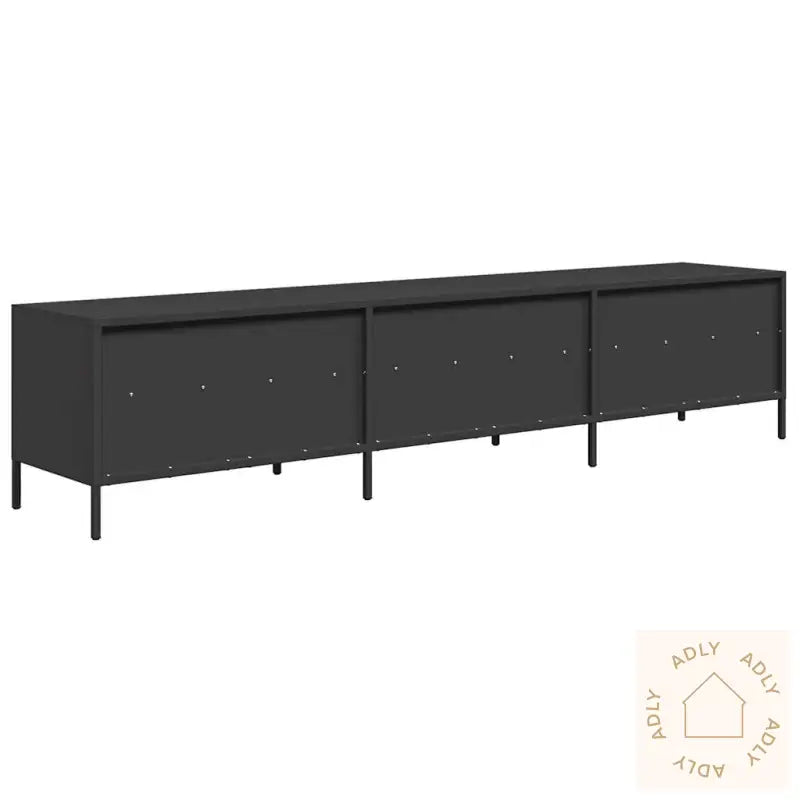 Tv-Benk Svart 202X39X43,5 Cm Kaldvalset Stål