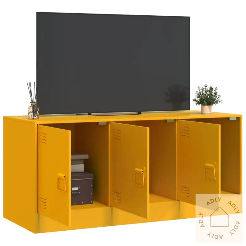 Tv-Benk Sennepsgul 99X39X44 Cm Stål
