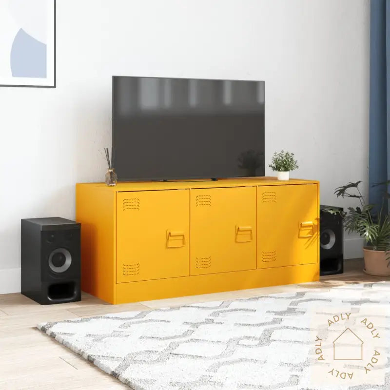 Tv-Benk Sennepsgul 99X39X44 Cm Stål