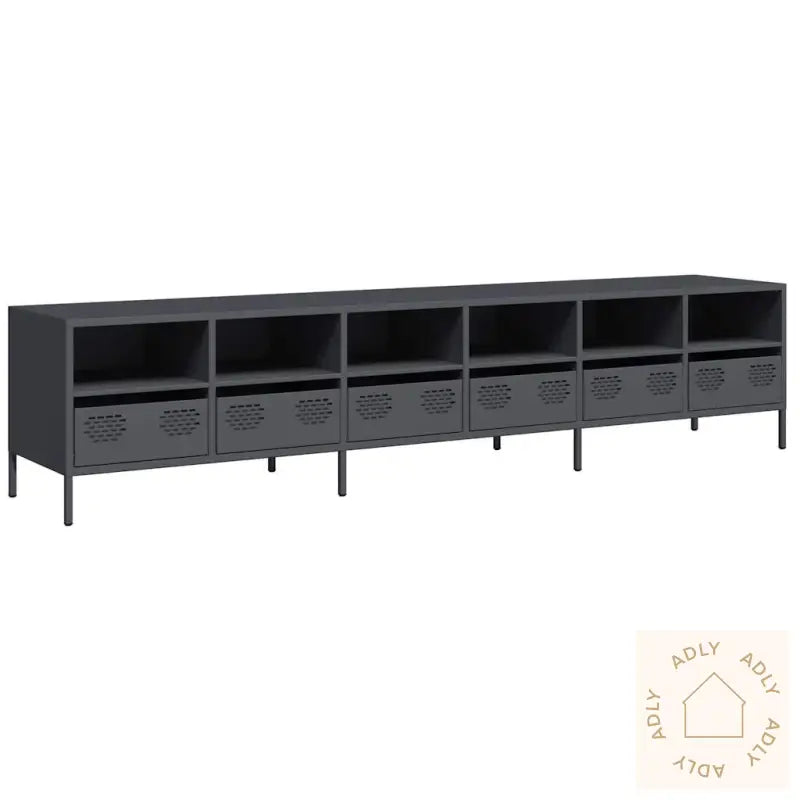 Tv-Benk Antrasitt 202X39X43,5 Cm Kaldvalset Stål