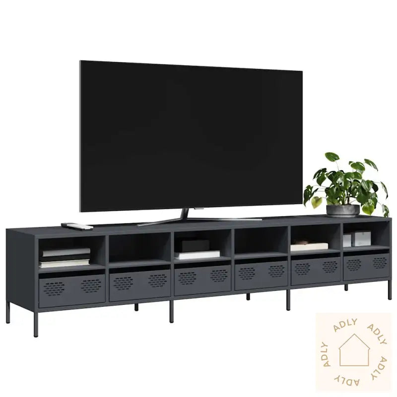 Tv-Benk Antrasitt 202X39X43,5 Cm Kaldvalset Stål