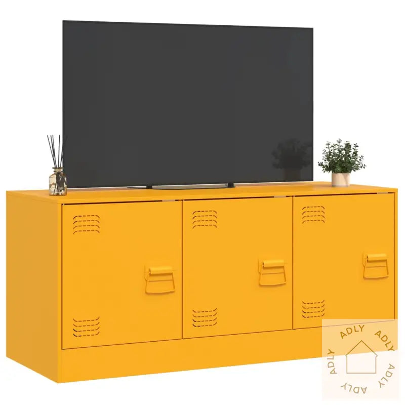Tv-Benk Sennepsgul 99X39X44 Cm Stål