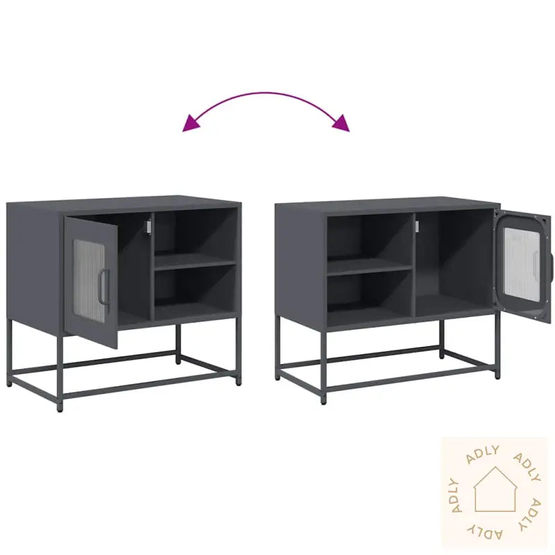 Tv-Benk Antrasitt 68X39X60,5 Cm Stål