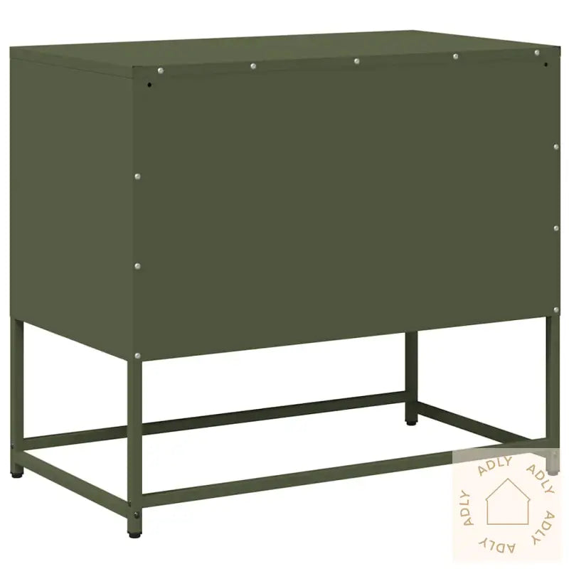 Tv-Benk Olivengrønn 68X39X60,5 Cm Stål