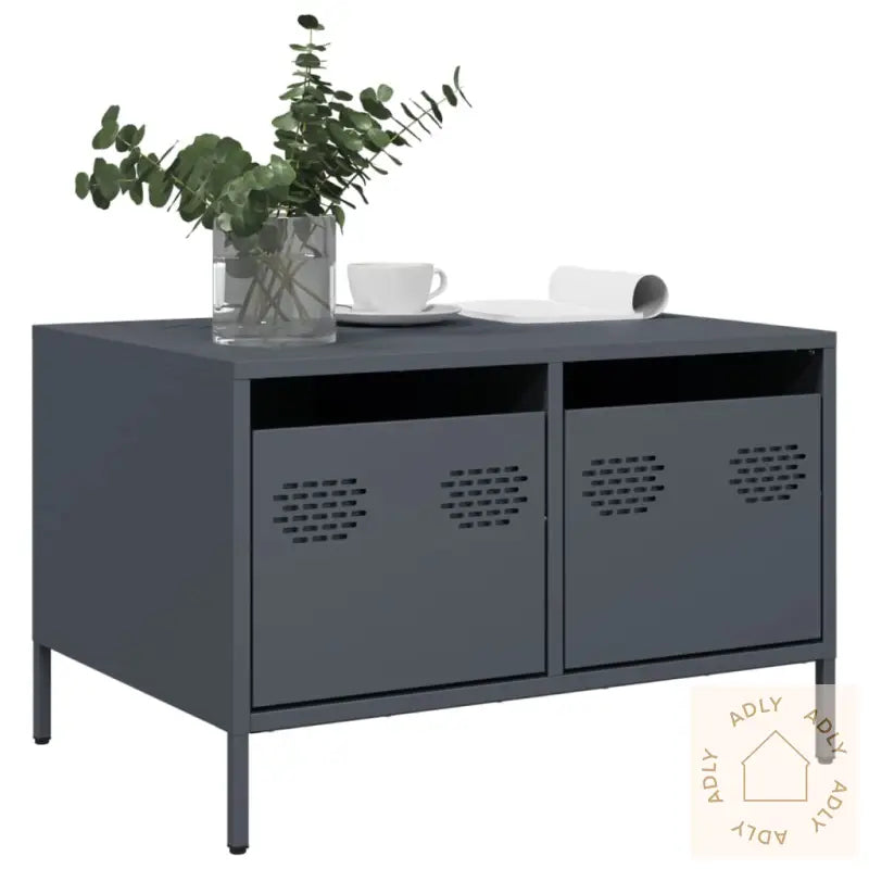 Tv-Benk Antrasitt 68X50X43,5 Cm Kaldvalset Stål