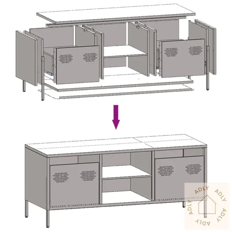 Tv-Benk Antrasitt 101,5X39X43,5 Cm Kaldvalset Stål