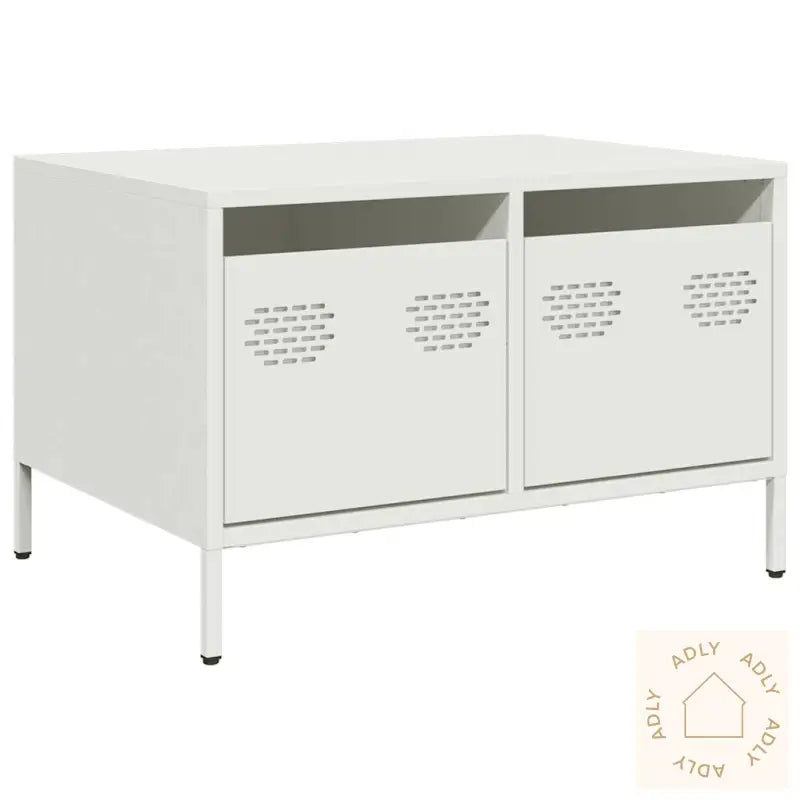 Tv-Benk Hvit 68X50X43,5 Cm Kaldvalset Stål