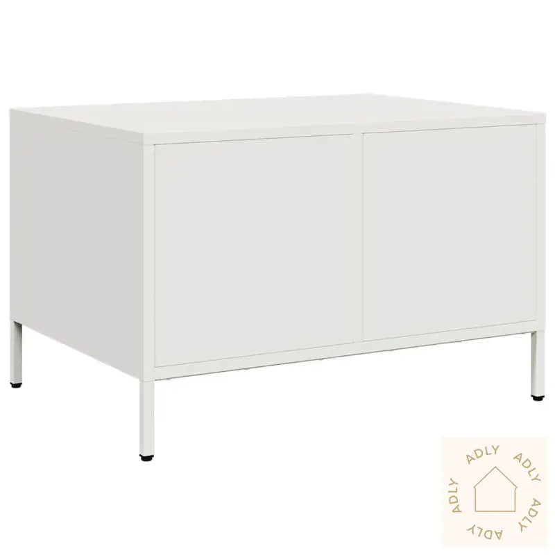 Tv-Benk Hvit 68X50X43,5 Cm Kaldvalset Stål