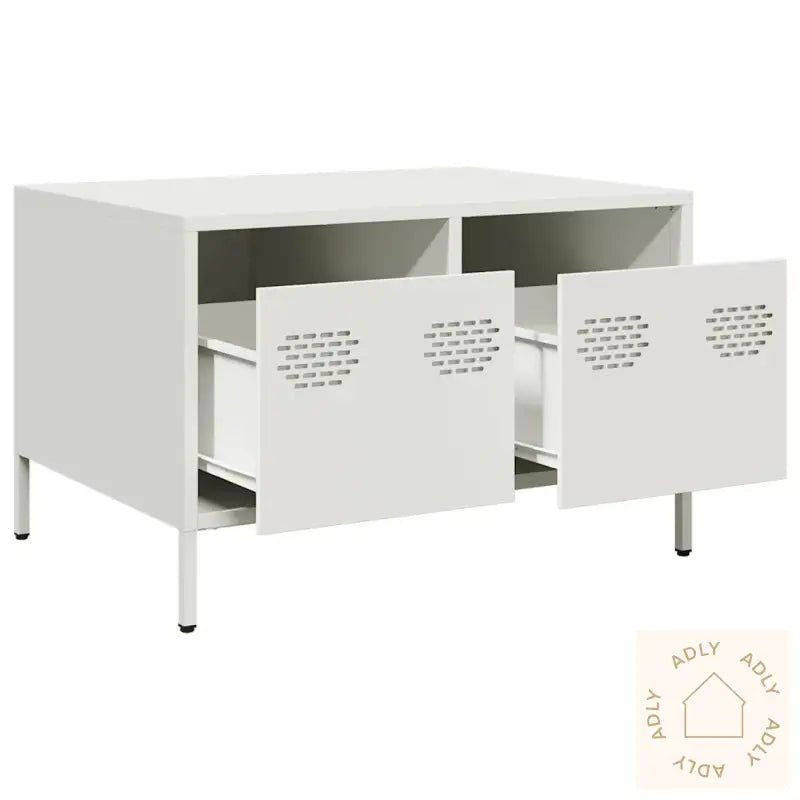 Tv-Benk Hvit 68X50X43,5 Cm Kaldvalset Stål