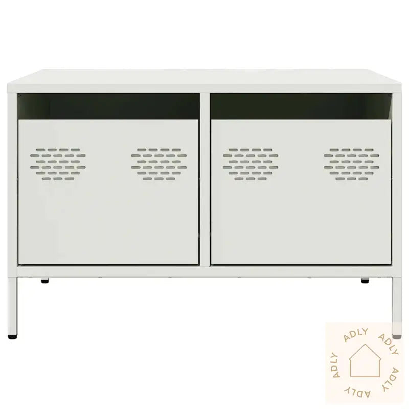 Tv-Benk Hvit 68X50X43,5 Cm Kaldvalset Stål