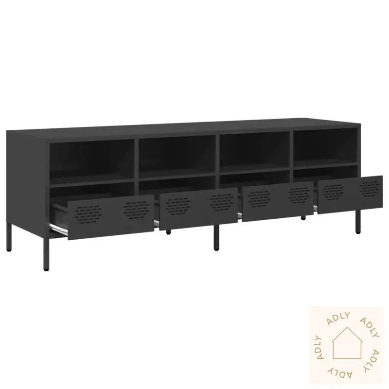 Tv-Benk Svart 135X39X43,5 Cm Kaldvalset Stål