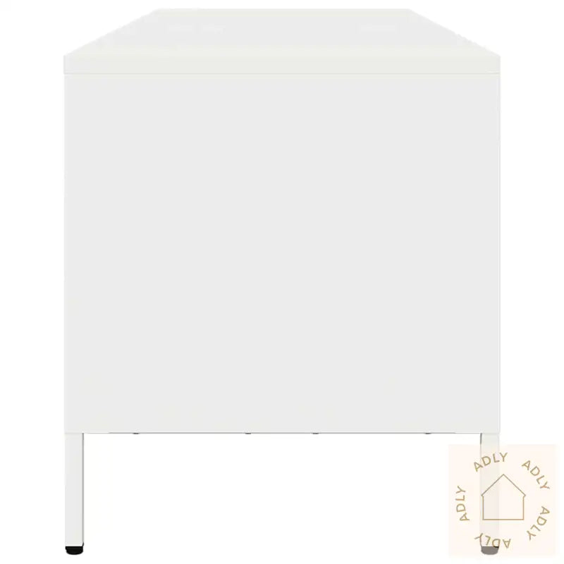 Tv-Benk Hvit 135X39X43,5 Cm Kaldvalset Stål