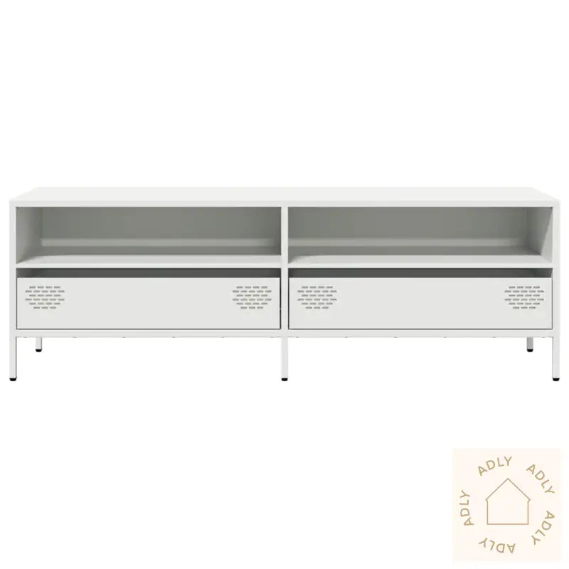Tv-Benk Hvit 135X39X43,5 Cm Kaldvalset Stål