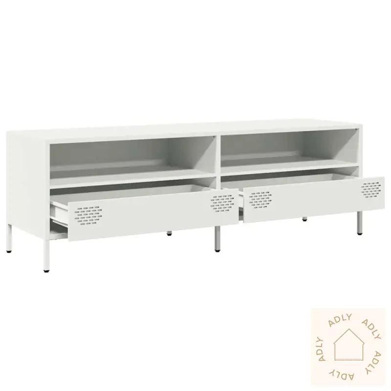 Tv-Benk Hvit 135X39X43,5 Cm Kaldvalset Stål