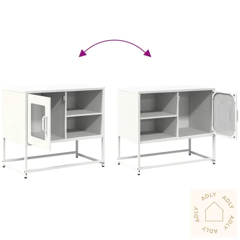 Tv-Benk Hvitt 68X39X60,5 Cm Stål