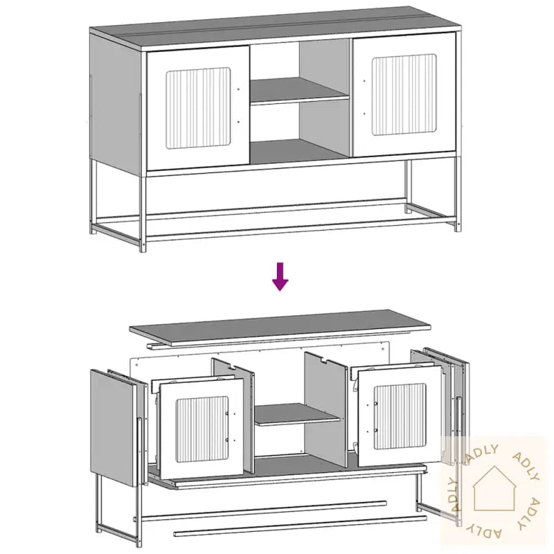 Tv-Benk Hvitt 68X39X60,5 Cm Stål