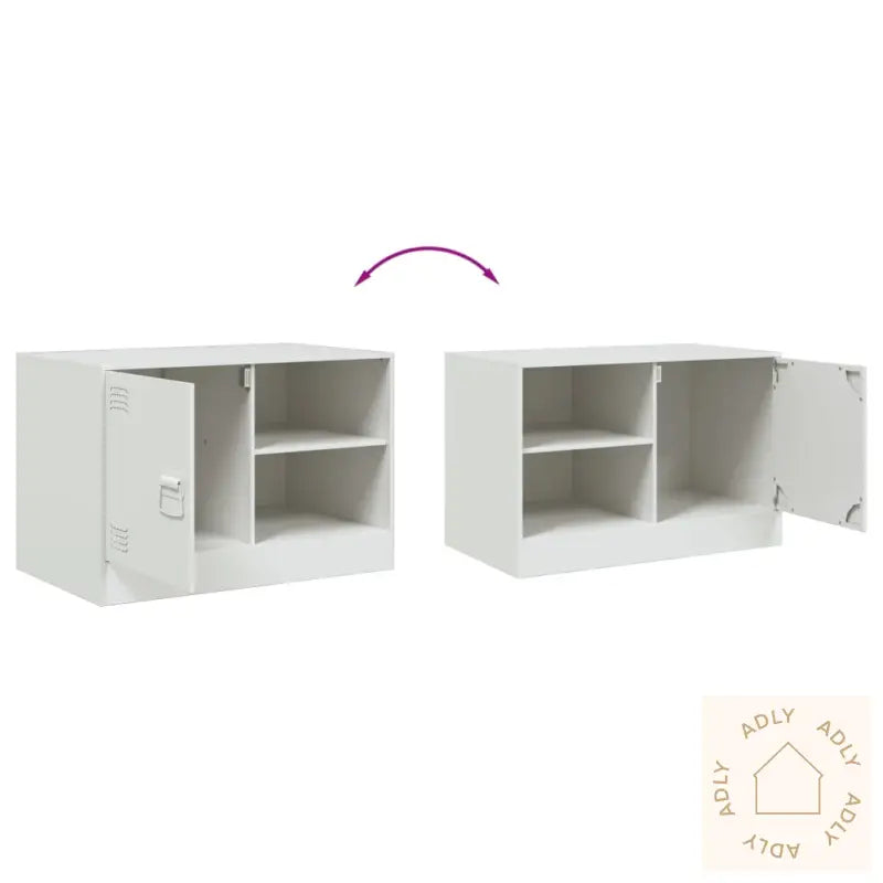 Tv-Benker 2 Stk Hvit 67X39X44 Cm Stål