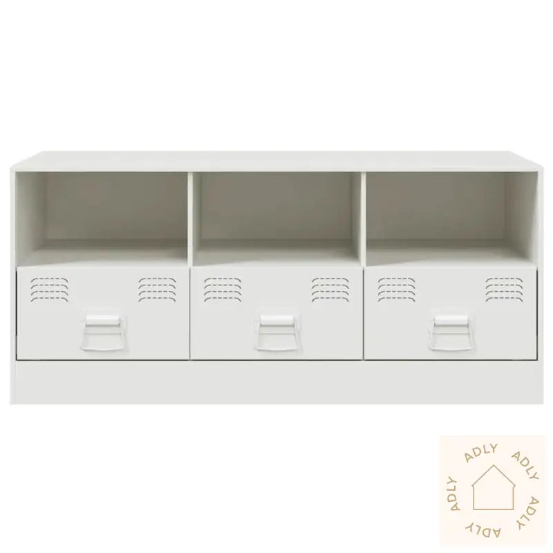 Tv-Benk Hvit 99X39X44 Cm Stål