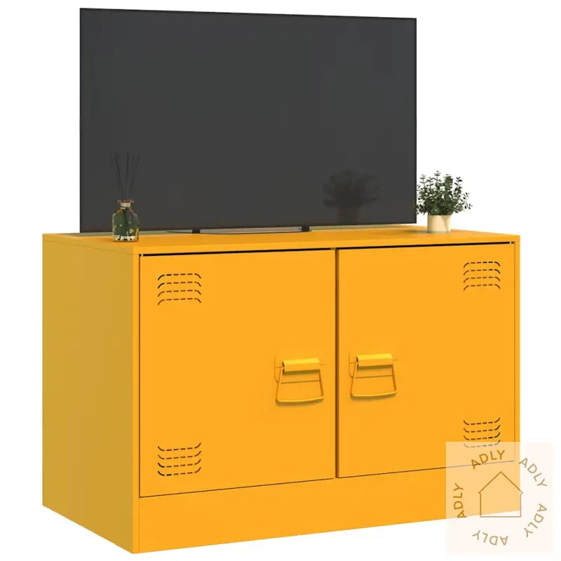 Tv-Benk Sennepsgul 67X39X44 Cm Stål