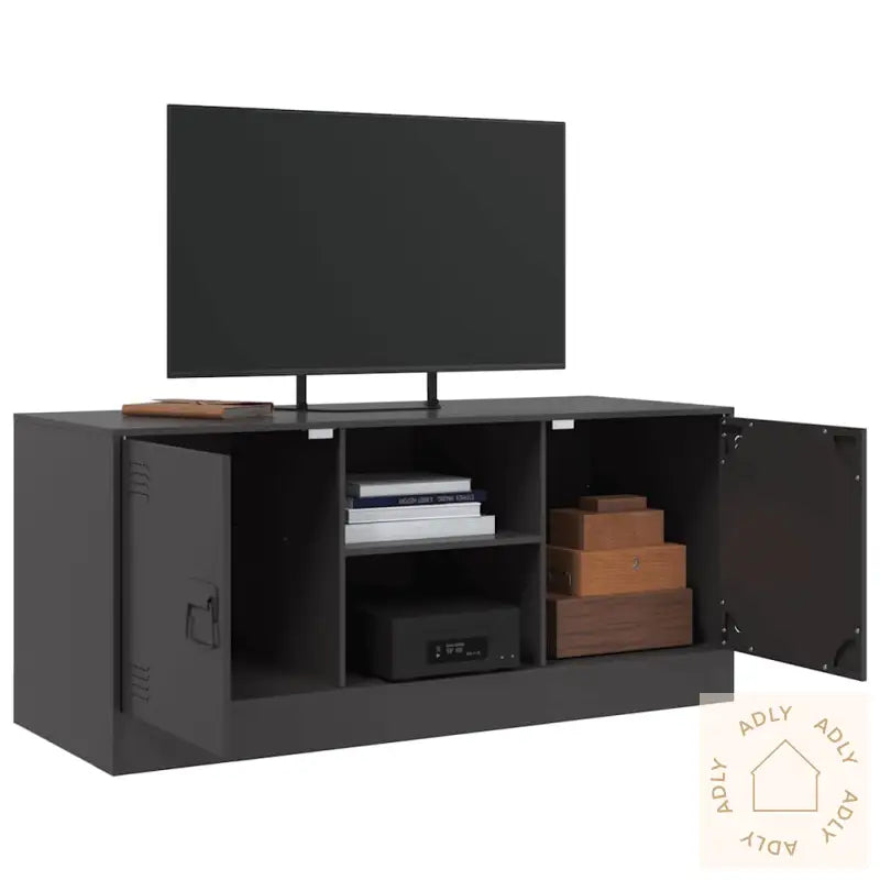 Tv-Benk Svart 99X39X44 Cm Stål