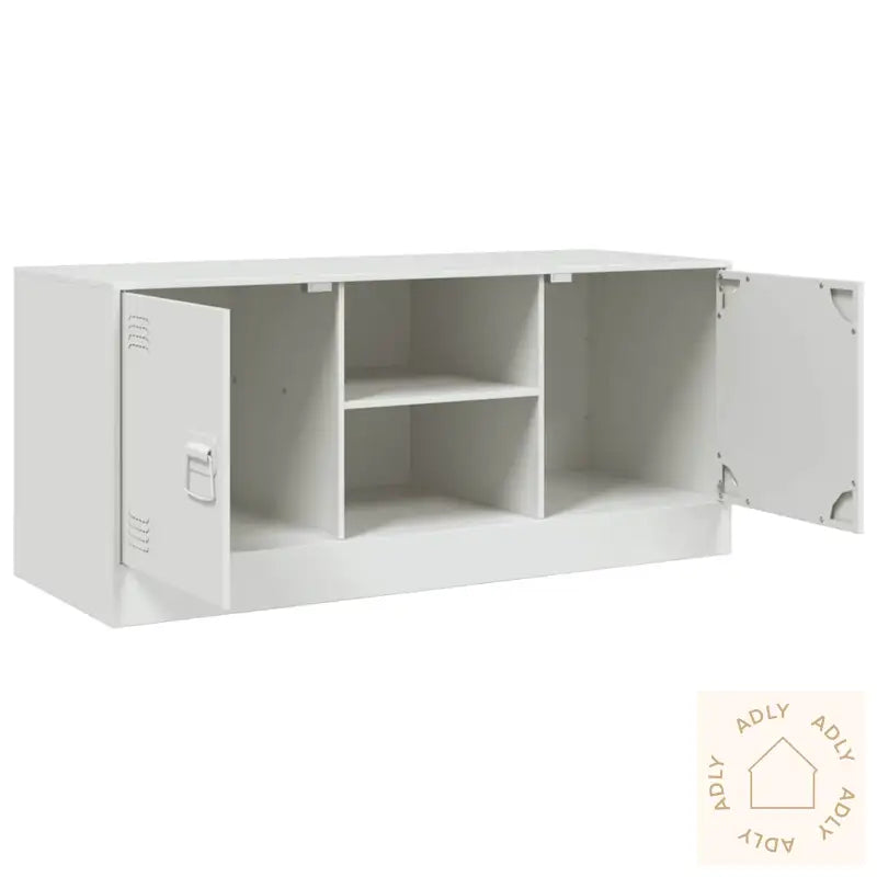 Tv-Benk Hvit 99X39X44 Cm Stål