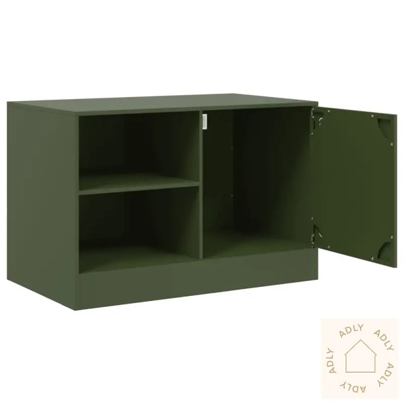 Tv-Benker 2 Stk Olivengrønn 67X39X44 Cm Stål