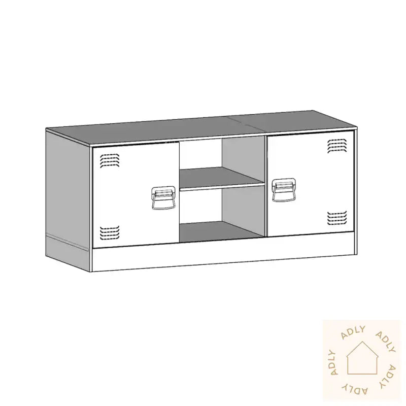 Tv-Benk Hvit 99X39X44 Cm Stål