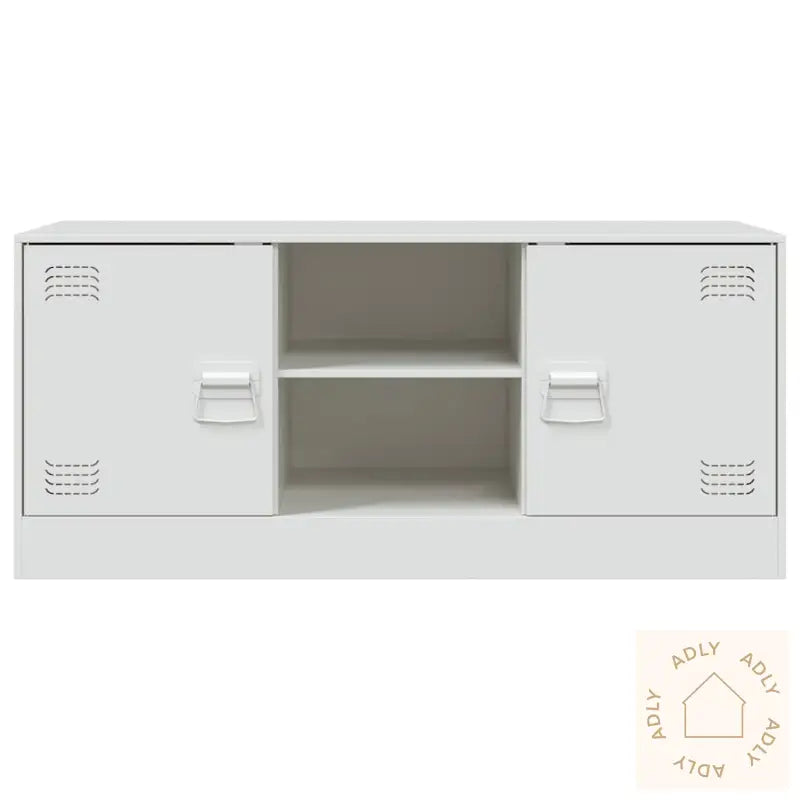 Tv-Benk Hvit 99X39X44 Cm Stål