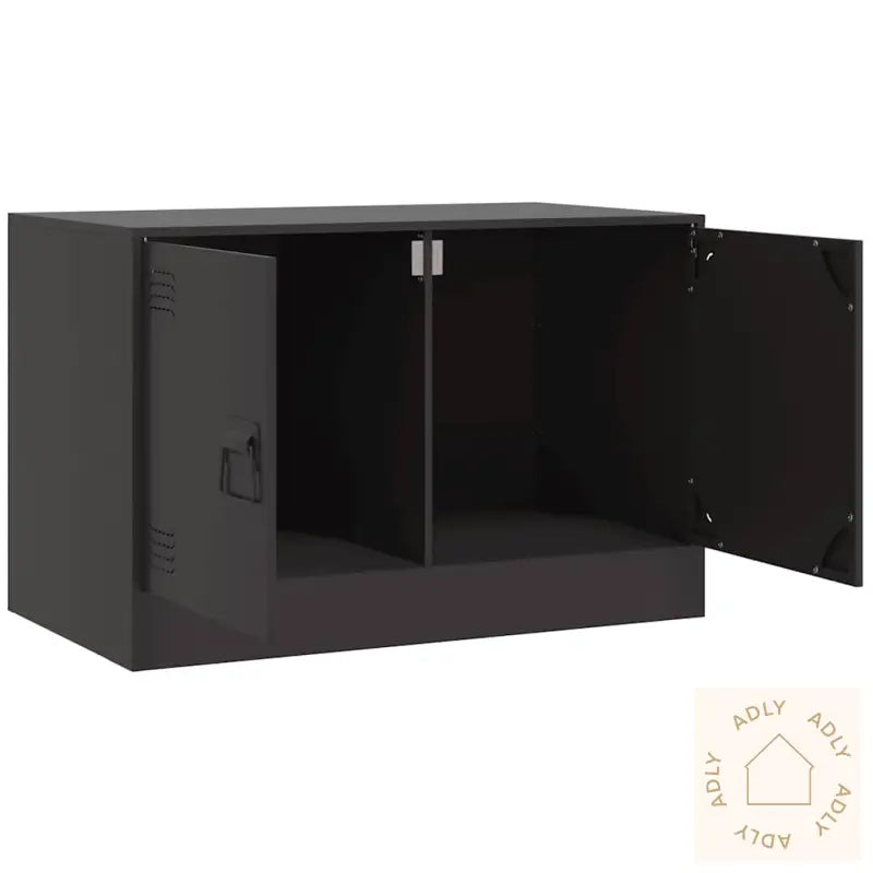 Tv-Benker 2 Stk Svart 67X39X44 Cm Stål