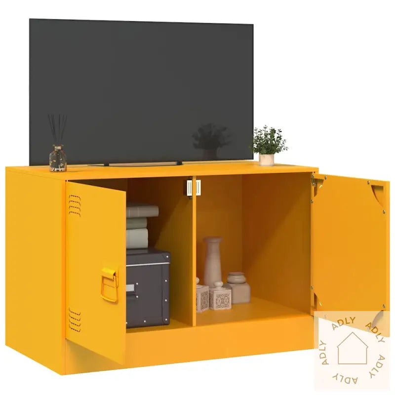 Tv-Benk Sennepsgul 67X39X44 Cm Stål