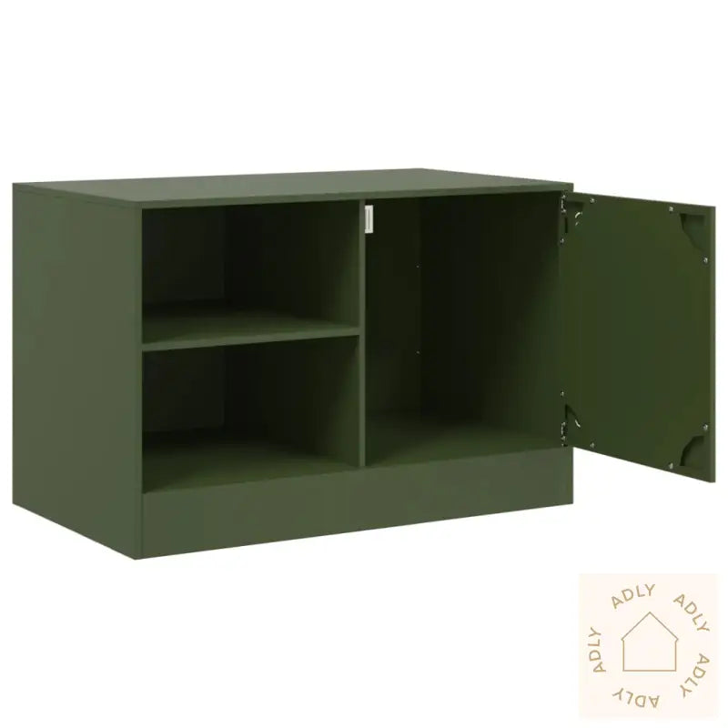 Tv-Benk Olivengrønn 67X39X44 Cm Stål