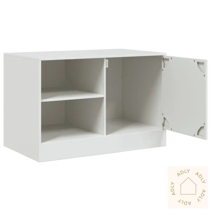 Tv-Benker 2 Stk Hvit 67X39X44 Cm Stål