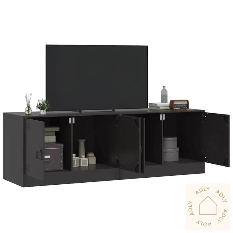 Tv-Benker 2 Stk Svart 67X39X44 Cm Stål