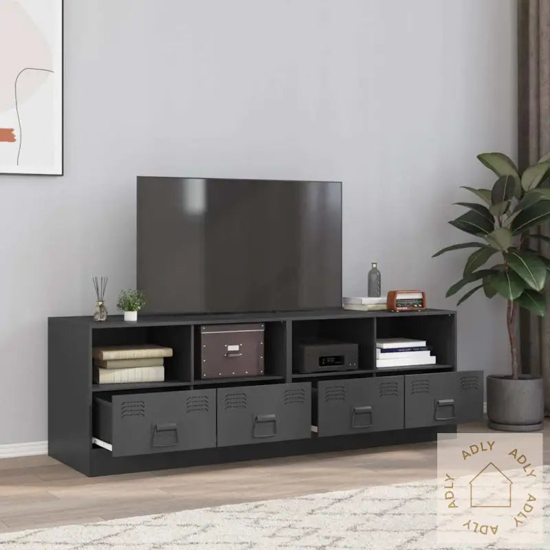 Tv-Benker 2 Stk Antrasitt 67X39X44 Cm Stål
