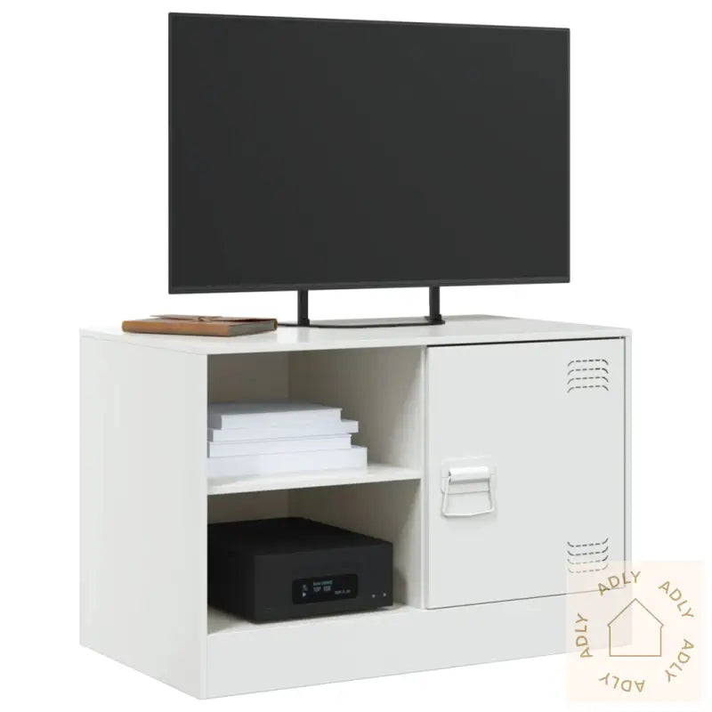 Tv-Benker 2 Stk Hvit 67X39X44 Cm Stål