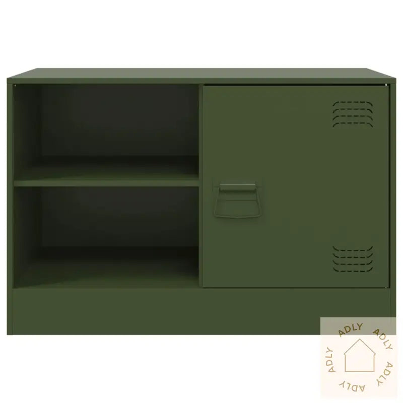 Tv-Benk Olivengrønn 67X39X44 Cm Stål