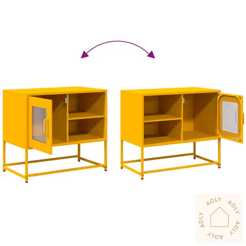 Tv-Benk Sennepsgul 68X39X60,5 Cm Stål